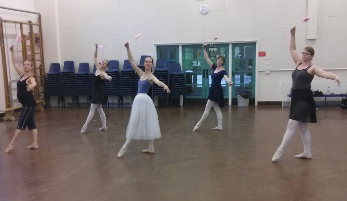 Intermediate class at the Barre